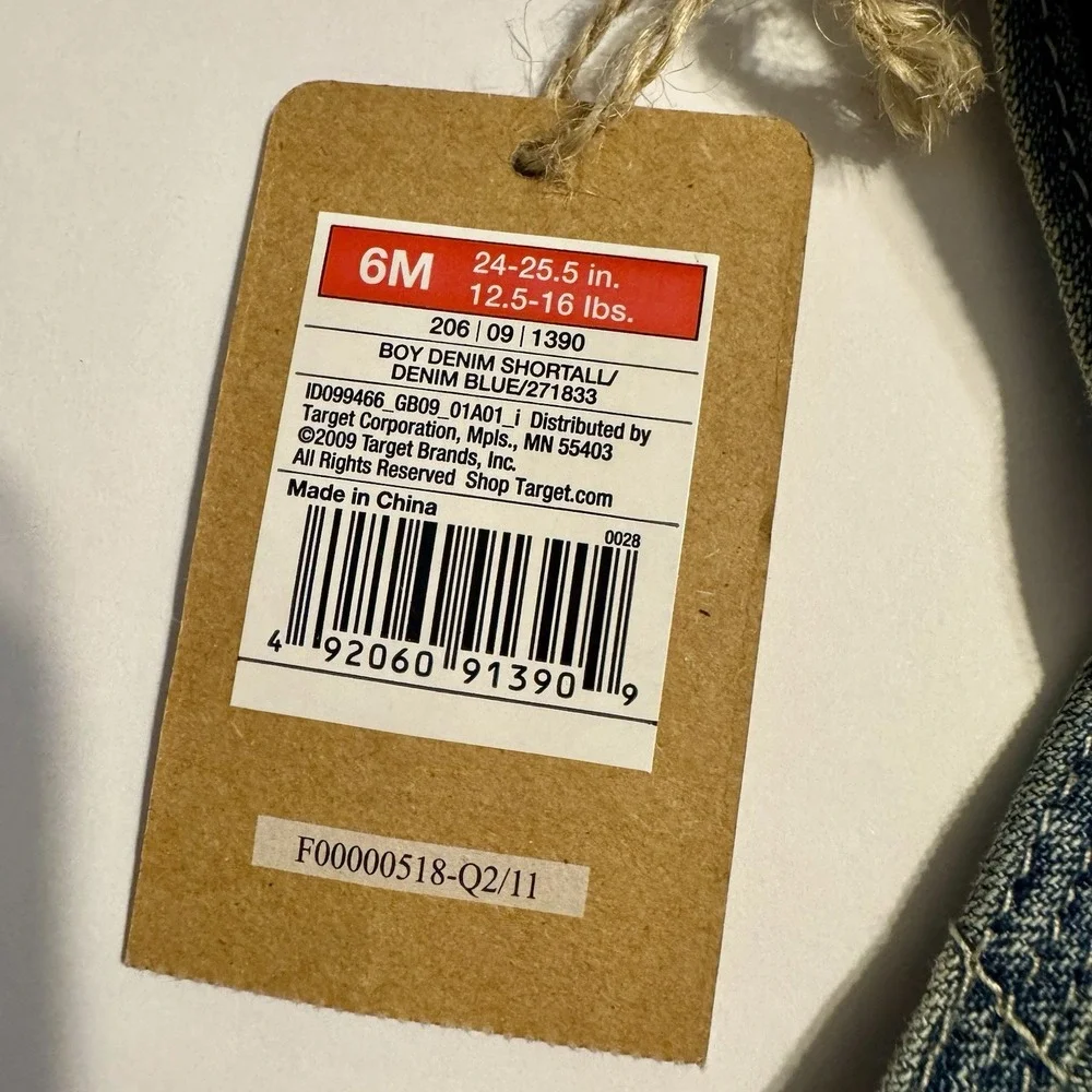 OshKosh B'gosh Baby Denim Short Overalls‎ 6M NWT
